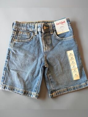 Cat & Jack Denim Shorts Size 5T Adjustable Waist Toddler Boy NWT